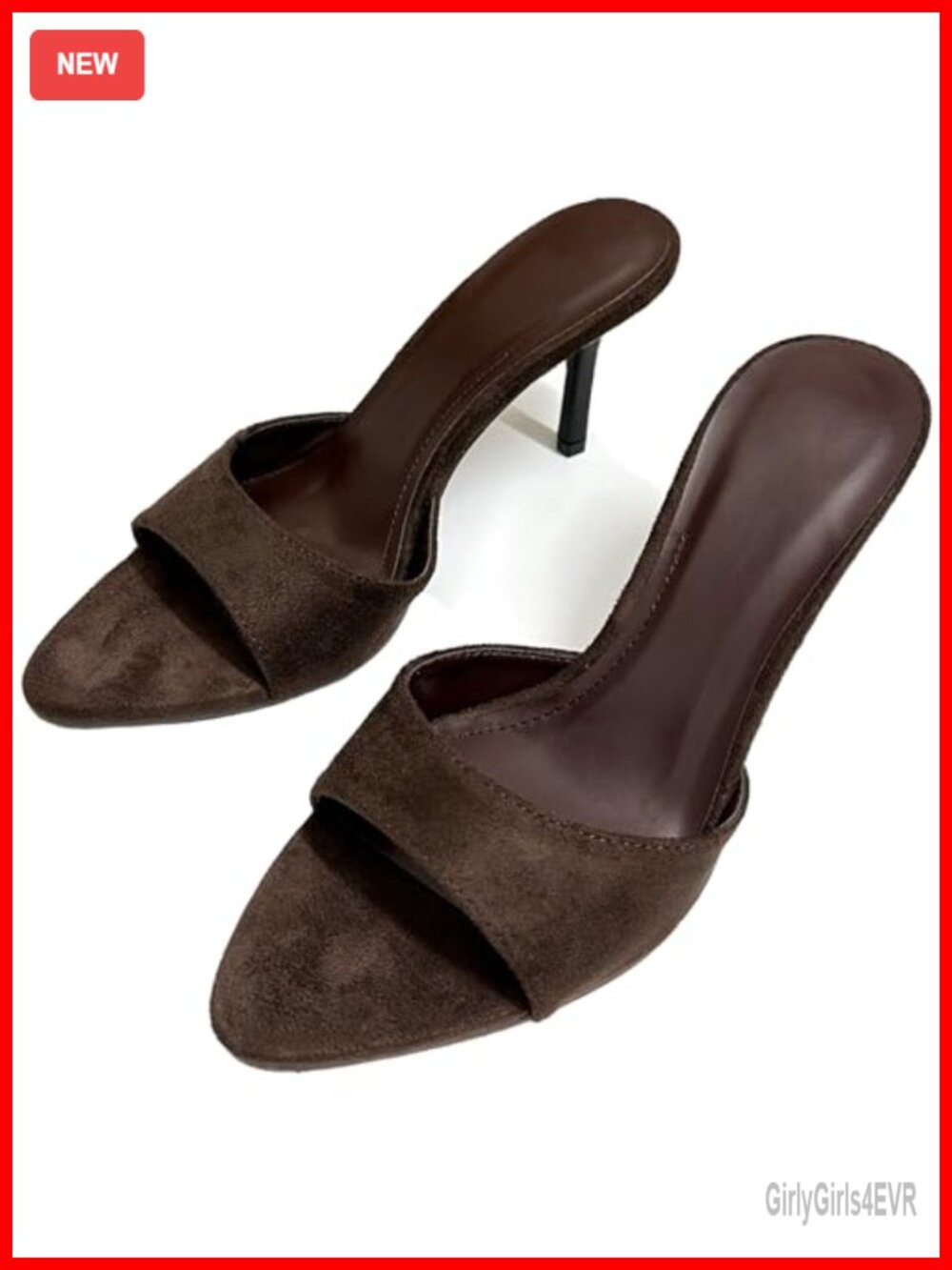 Suede Pointed Toe Stiletto High Heel Mules Sandals Slip-On Slingback